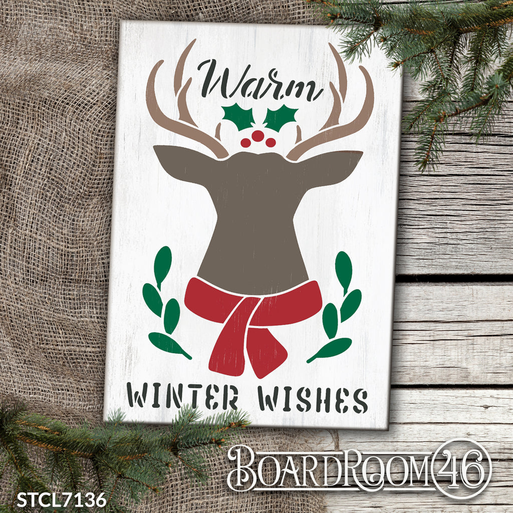 7136 Warm Winter Wishes 12x18 Sign