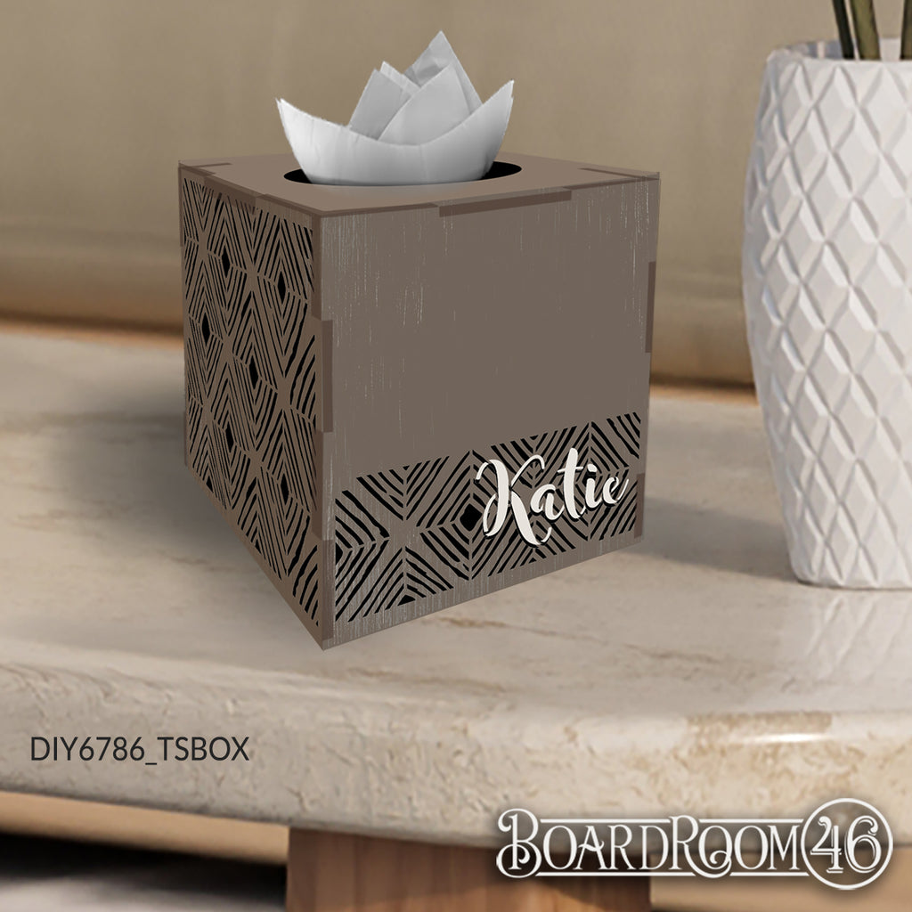 DIY6786 Personalized Hand Drawn Diamond Design Tissue Box