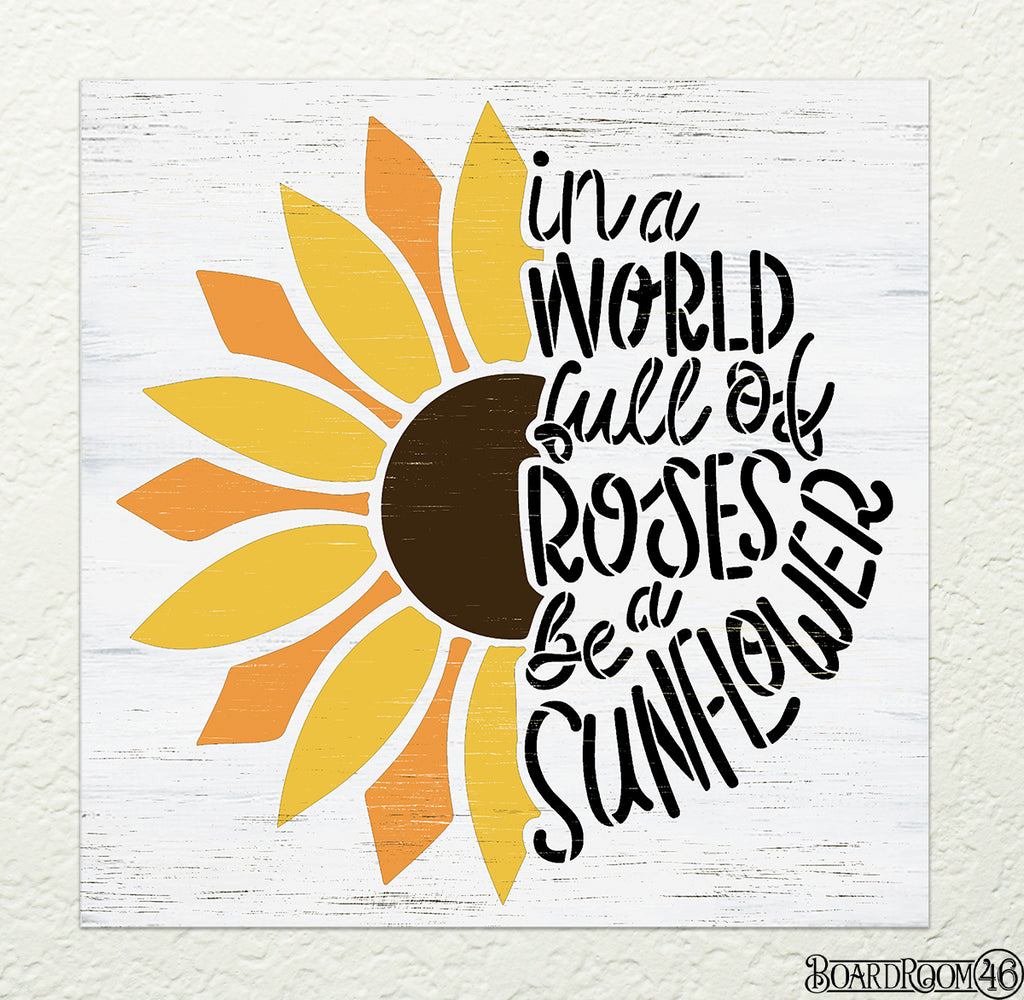Be a Sunflower DIY to Go Kit l 12x12 Stencil and Board