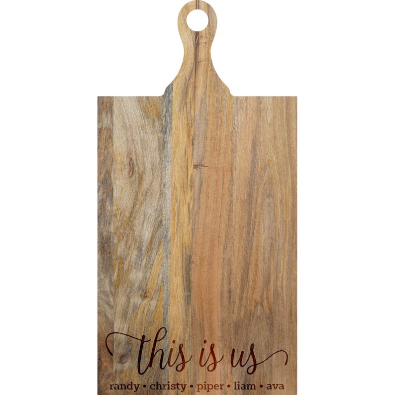 Personalized Cutting Board with Handle - Name on Handle