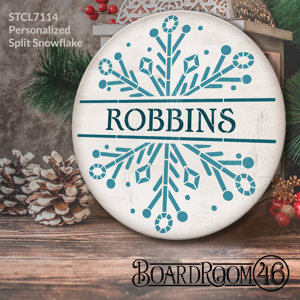 STCL7114 15" ROUND PERSONALIZED SNOWFLAKE SIGN