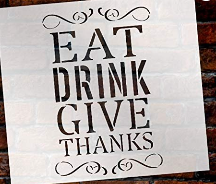 Eat Drink Give Thanks | Wood Signs | Word Art Reusable | Family Dining Room  | DIY Home | 12x8