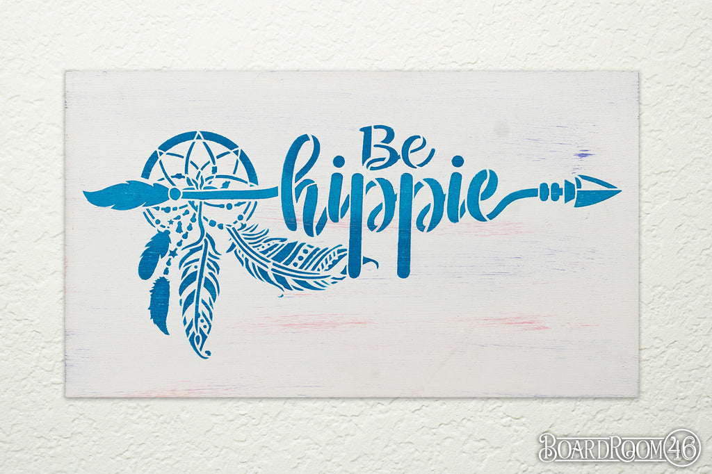 Be Hippie DIY to go Kit | 15.75x9 Stencil and Board