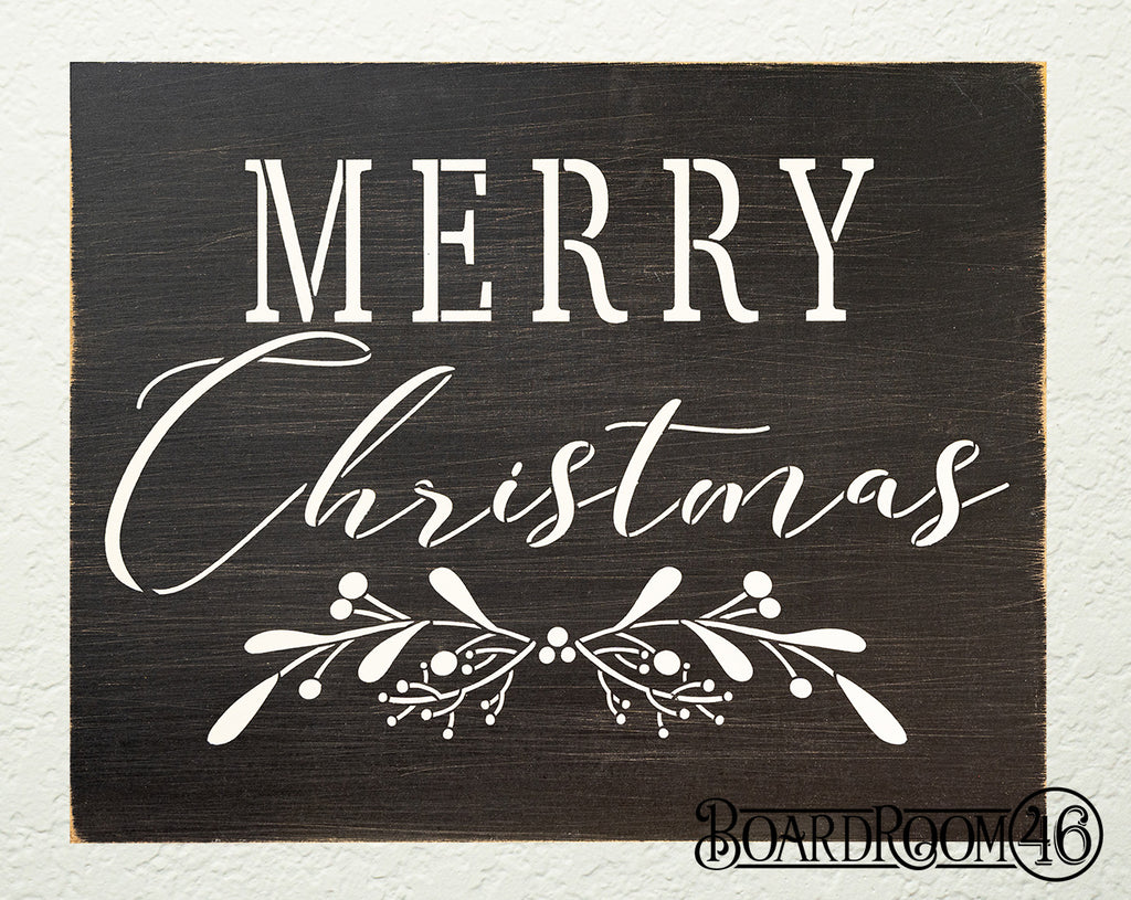Merry Christmas DIY to go Kit | 13.75x11 Size Stencil and Board