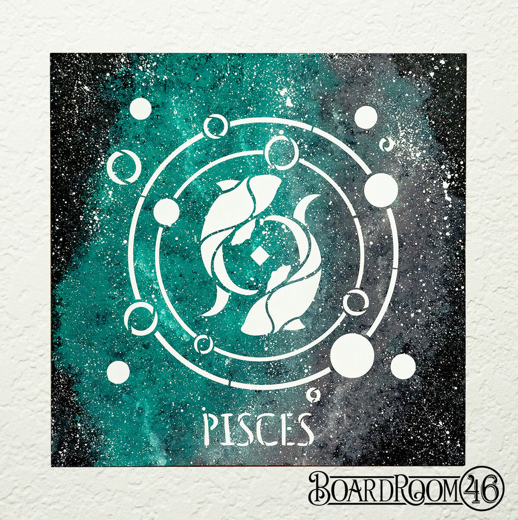 BRWS5141 Pisces Zodiac Sign 18x18"