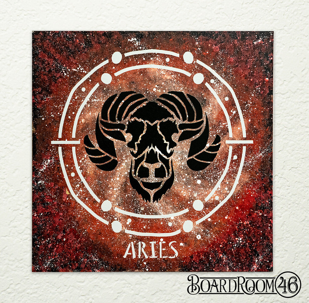 Zodiac Aries DIY to Go Kit l 9x9 Stencil and Board