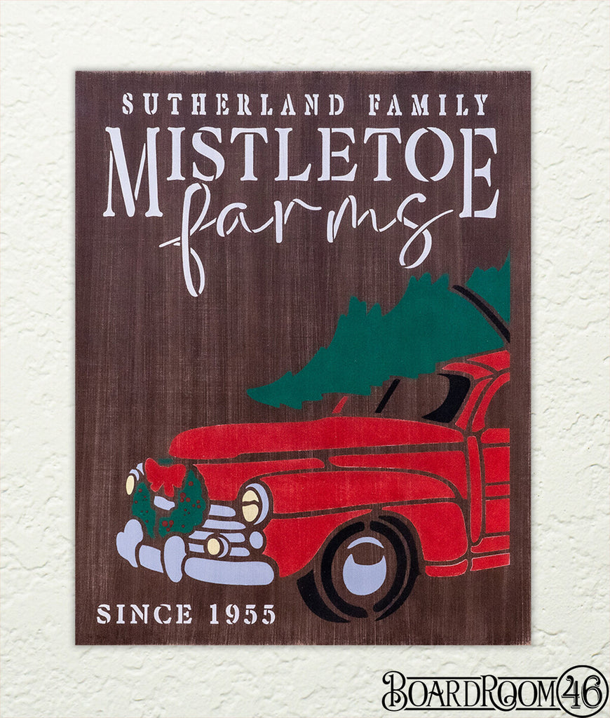 BRWS5250 Family Mistletoe Farms- Personalized 16x24