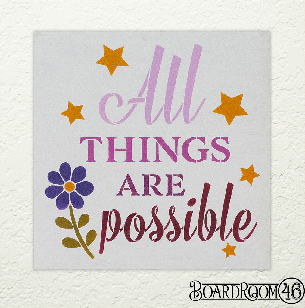 All Things are Possible DIY to go Kit | 9x9 Stencil and Board