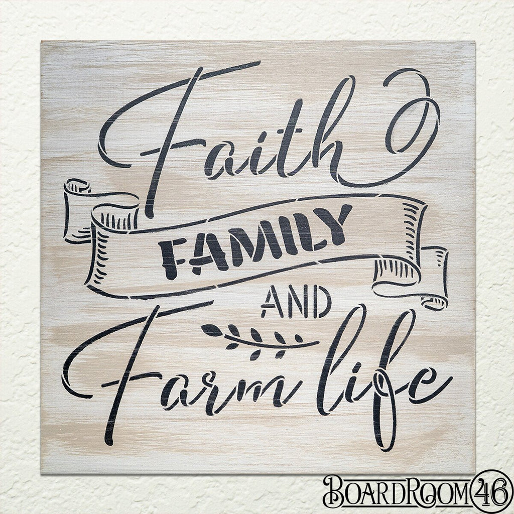 Faith Family Farm Life DIY To Go Kit l 12x12 Board and Stencil