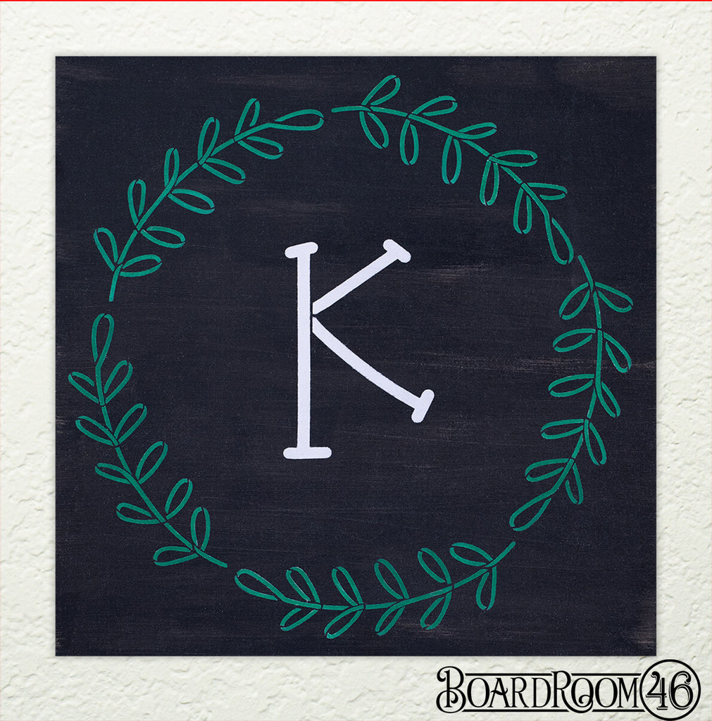 Simple Leaf with Personalized Monogram DIY to go Kit | 12x12 Stencil and Board