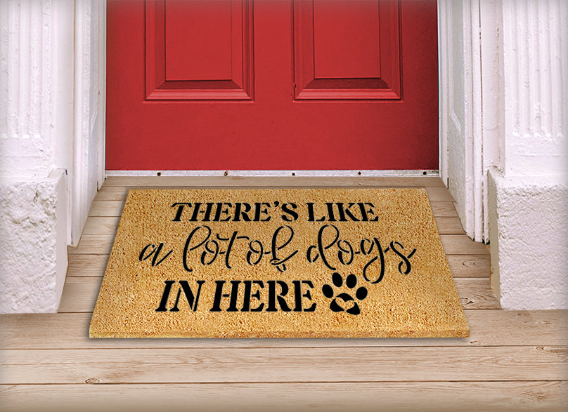 BRWS5539 Like A Lot of Dogs in Here Doormat