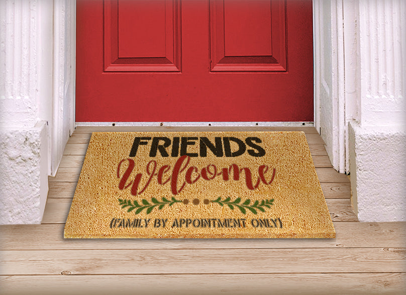 BRWS5547 Friends Welcome Family By Appointment Doormat
