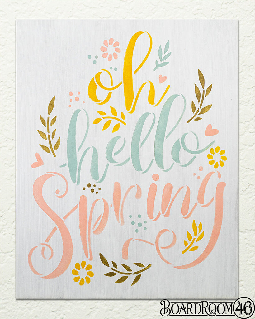 Oh Hello Spring DIY to go Kit | 13.75x11 Stencil and Board
