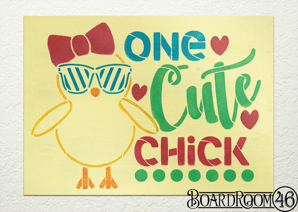 One Cute Chick DIY to go Kit | 9x6 Stencil and Board