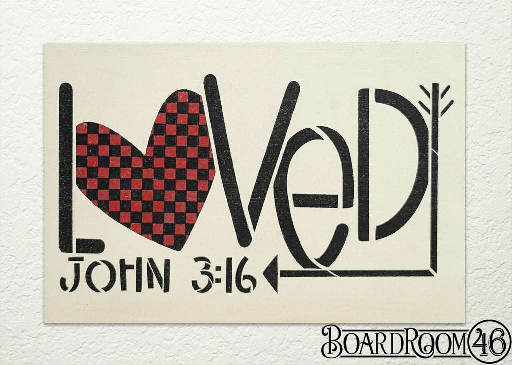 Loved John 3:16  DIY to go Kit | 12x8 Stencil and Board