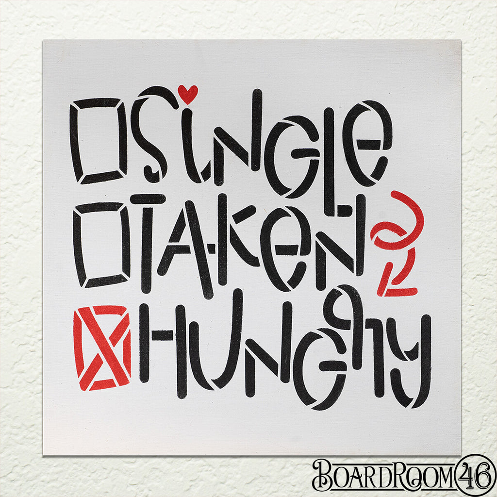 Single Taken Hungry DIY to go Kit | 9x9 Stencil and Board