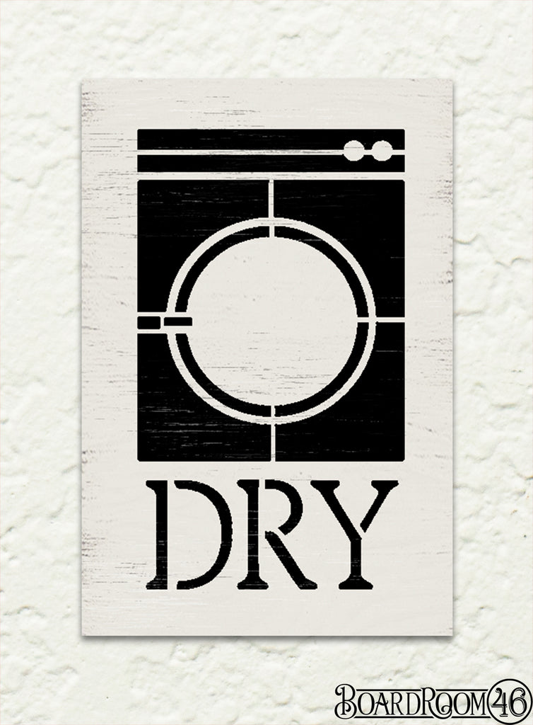 BRIB5657 Dry Laundry Symbol with Dryer DIY to Go Kit l 7.5x5 Stencil and Board