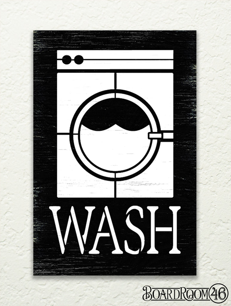 Wash Laundry Symbol with Washing Machine DIY to Go Kit l 7.5x5 Stencil and Board