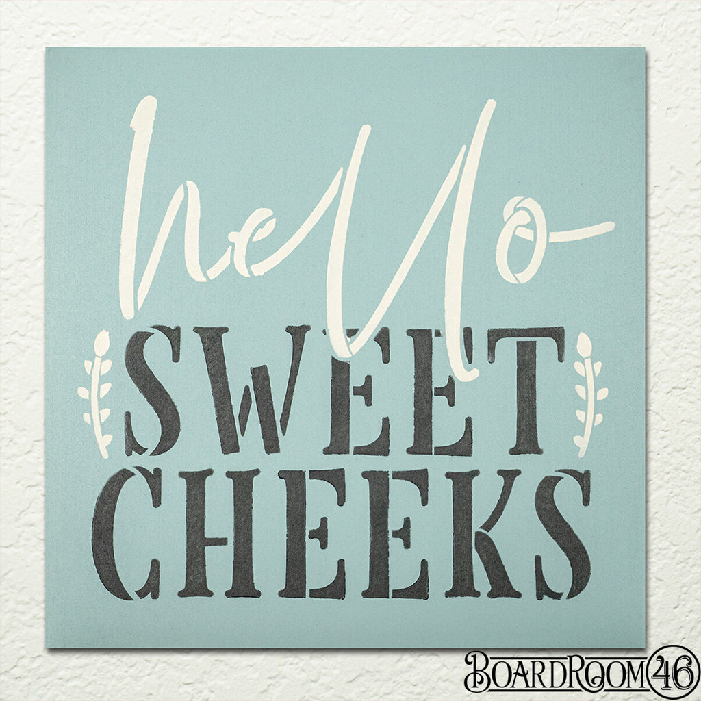 Hello Sweet Cheeks DIY to Go Kit l 9x9 Stencil and Board