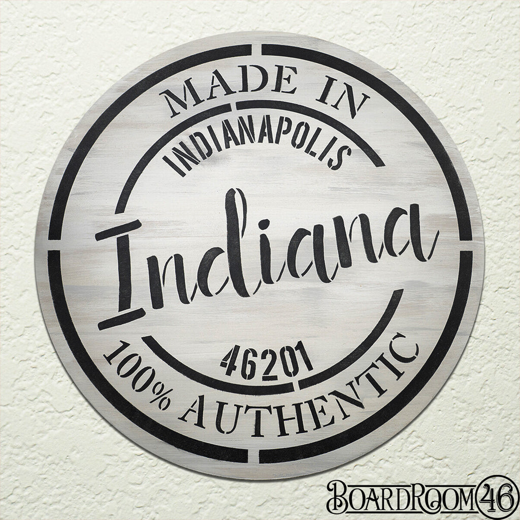 Indiana Stamp personalized- 18x18 or 18" Round
