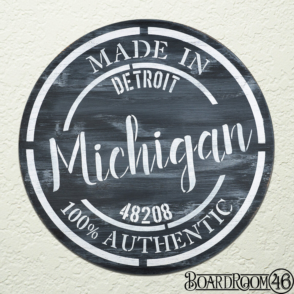 Michigan Stamp personalized- 18x18 or 18" Round