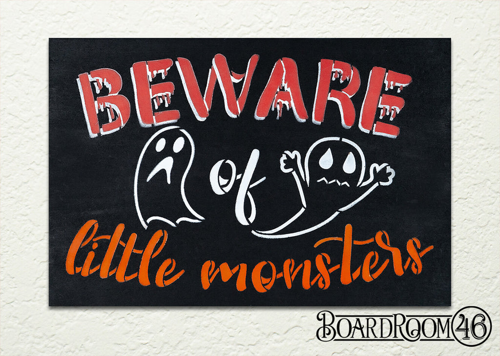 Beware of Little Monsters DIY to Go Kit l 12x8 Stencil and Board