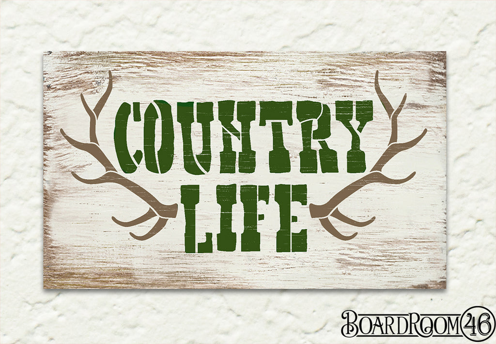 Country Life with Antlers to go Kit | 12x5.5 Stencil and Board