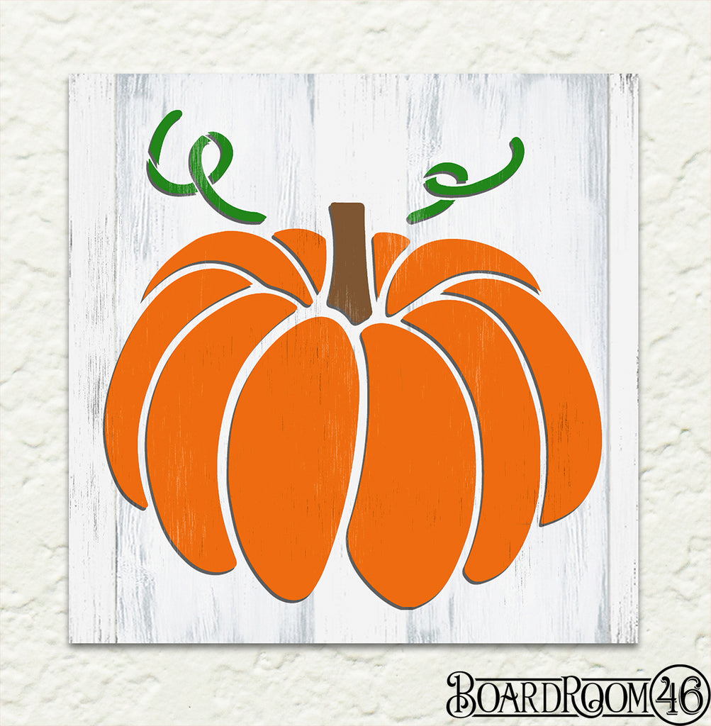 Pumpkin with Vine DIY to Go Kit l 9x9" Stencil and Board