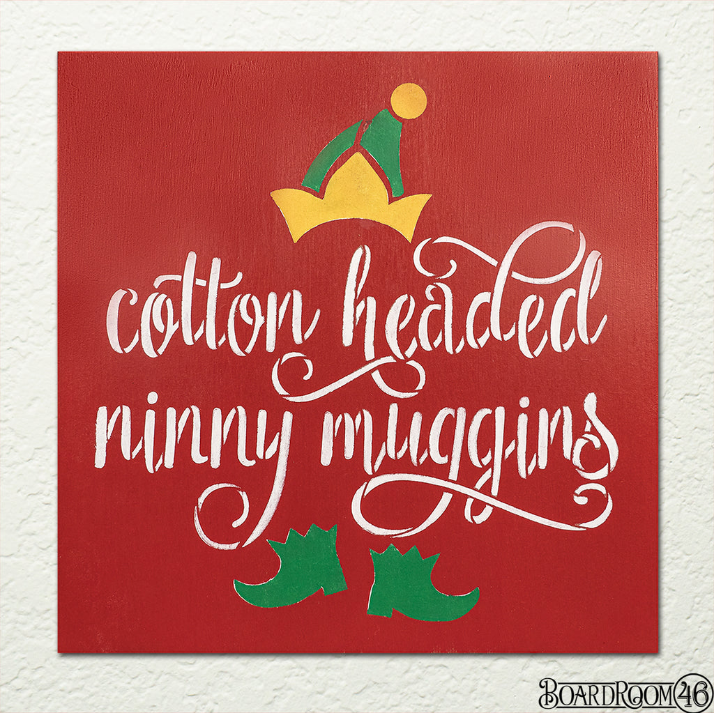 Cotton Headed Ninny Muggins DIY to Go Kit l 9x9 Stencil and Board