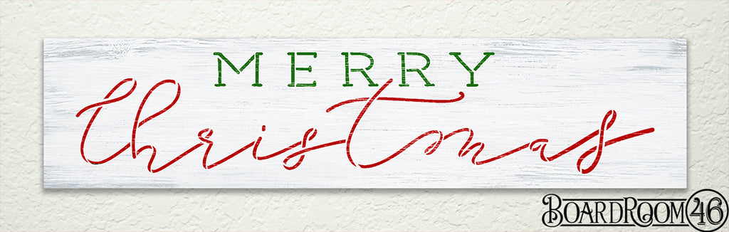 Merry Christmas Script DIY to Go Kit l 18x3.5 Stencil and Board