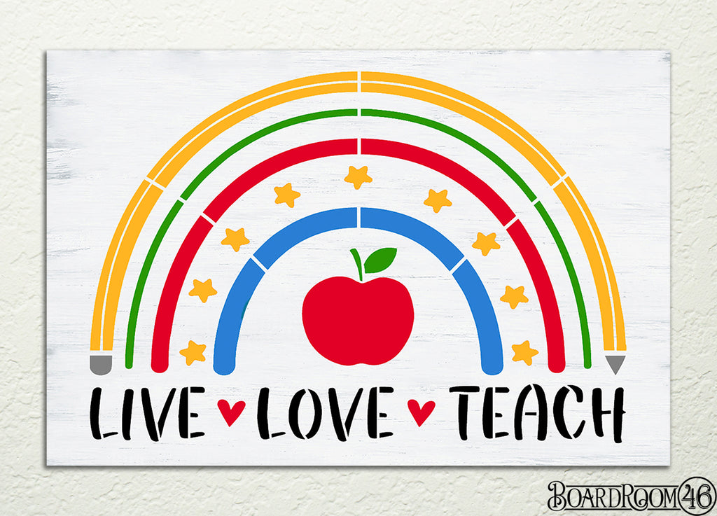 BRIB6014 Live Love Teach DIY to Go Kit I 9x6 stencil and board