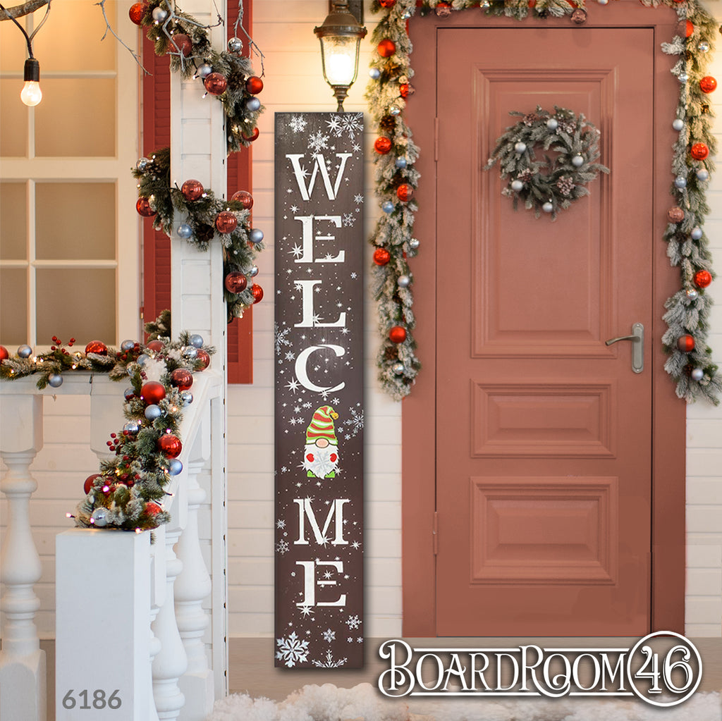 BRTS6186 Welcome Tall Porch with Gnomes 6ft