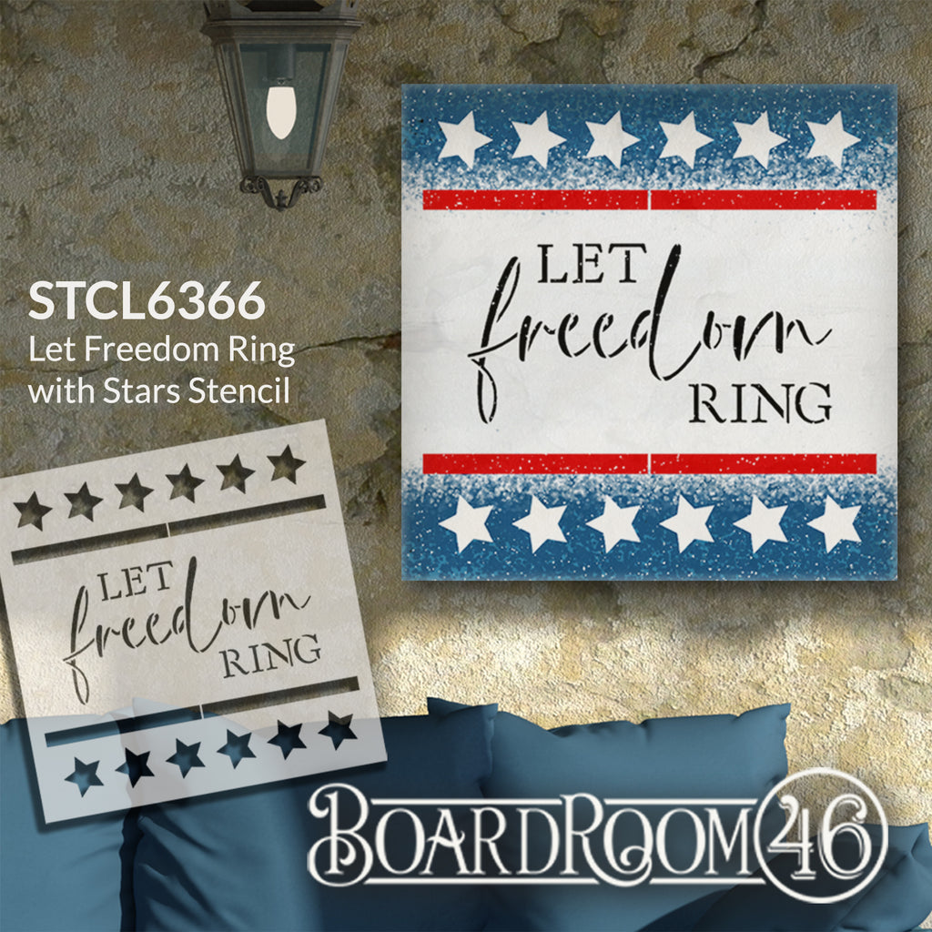 Let Freedom Ring with Stars to go Kit |  9x9 Stencil and Board