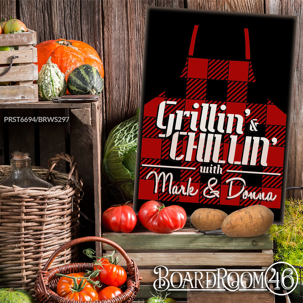 BRWS297 Personalized Grillin' & Chillin' Apron 18x13