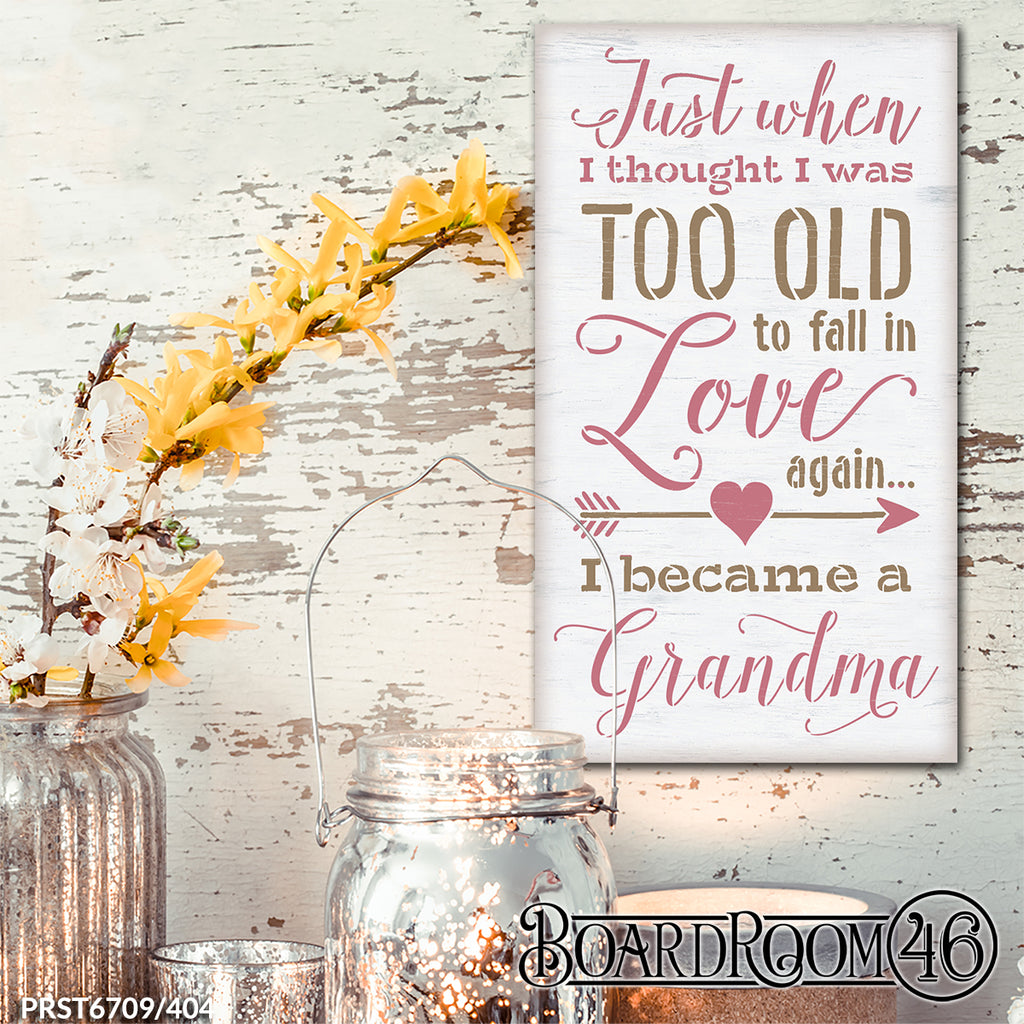 BRWS404 Too Old to Fall In Love Again Personalized 21x12