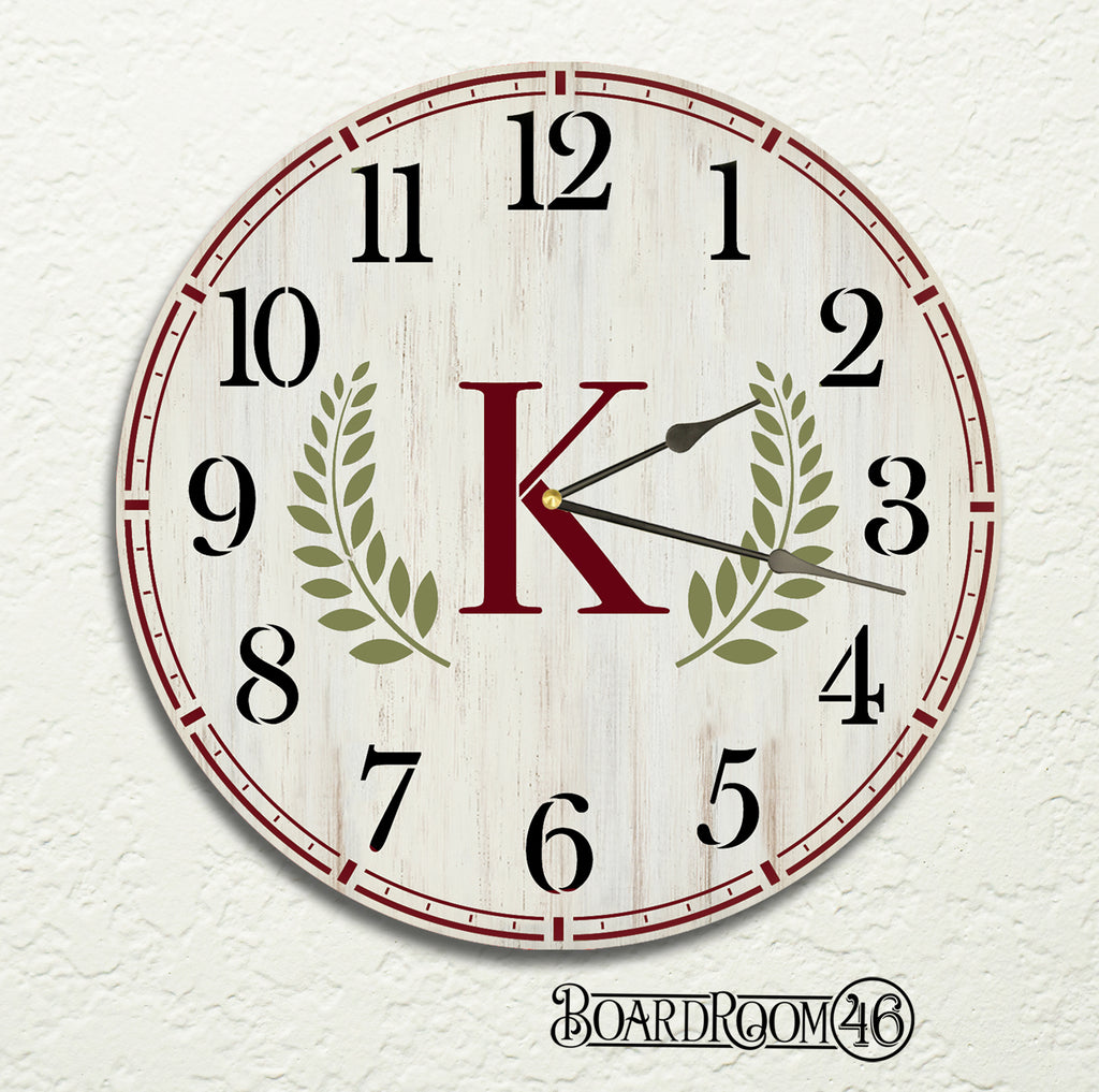 BRCS010 Monogram with Laurels Clock