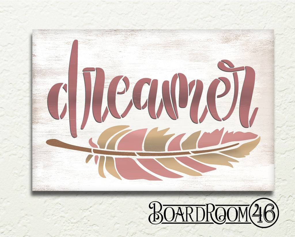 Dreamer with Feather to go Kit | 9x6 stencil and Board