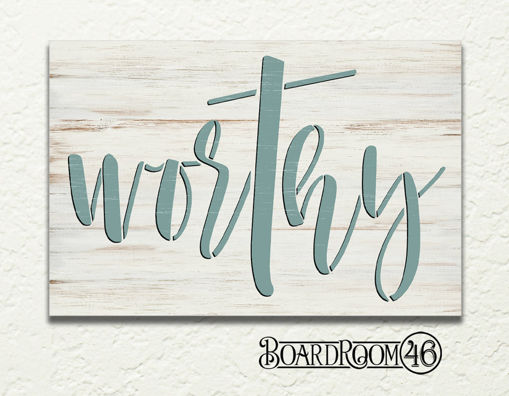Worthy Script with Cross DIY to go Kit |  12x8 Stencil and Board