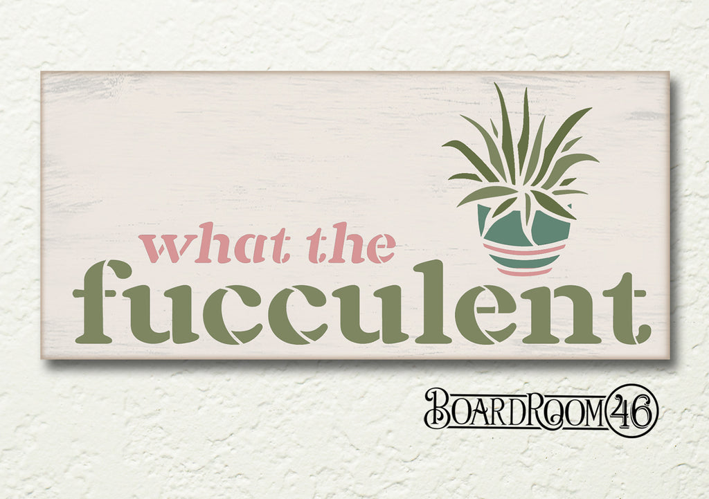 What the Fucculent DIY to Go Kit l 12x5.5" Stencil & Board