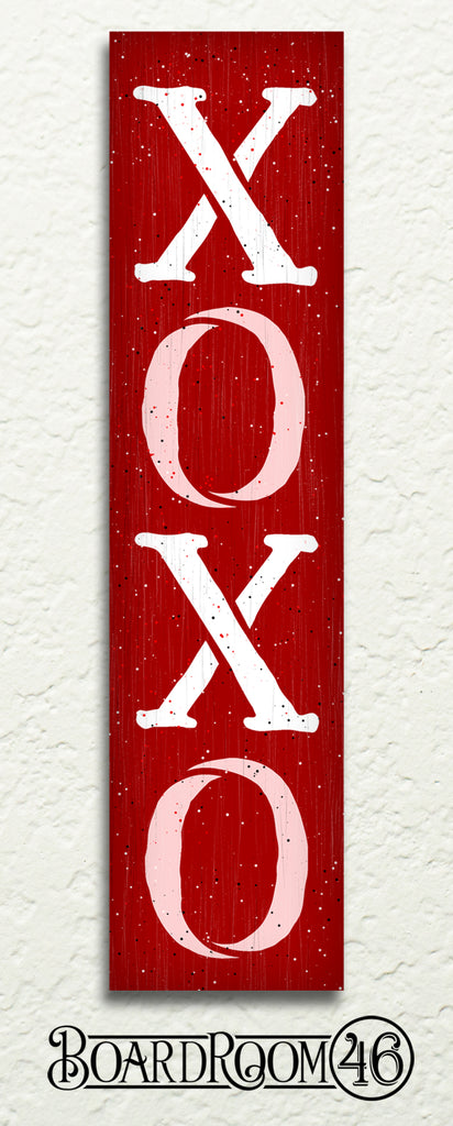 BRTS137 4 ft XOXO Hugs And Kisses Valentine Vertical Porch Sign