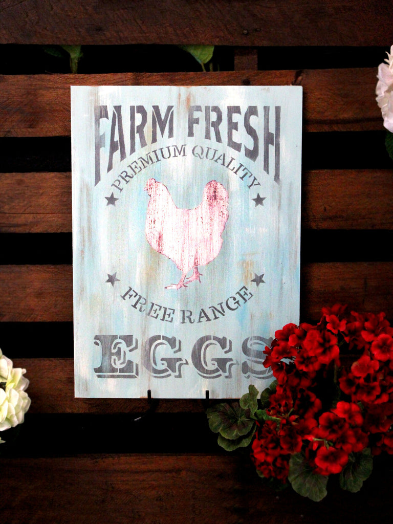 BRWS028 Farm Fresh Eggs 24x16