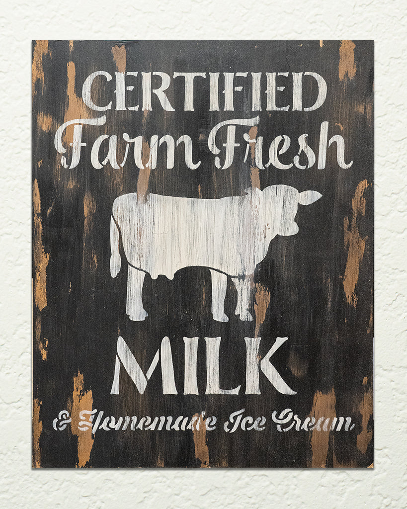 BRWS080 Certified Farm Fresh Milk 16x20