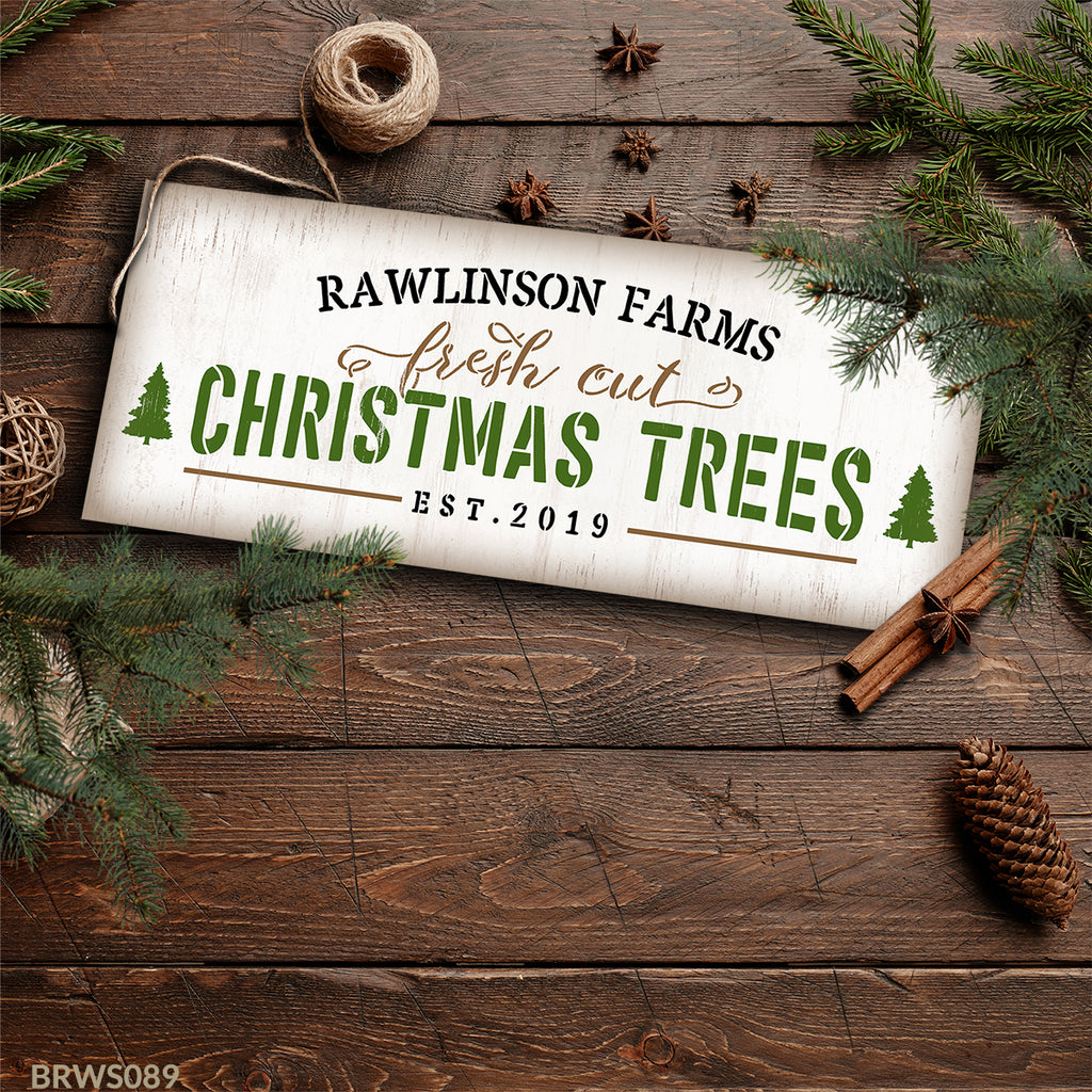 BRWS089 Fresh Cut Christmas Trees- Personalized 27x11