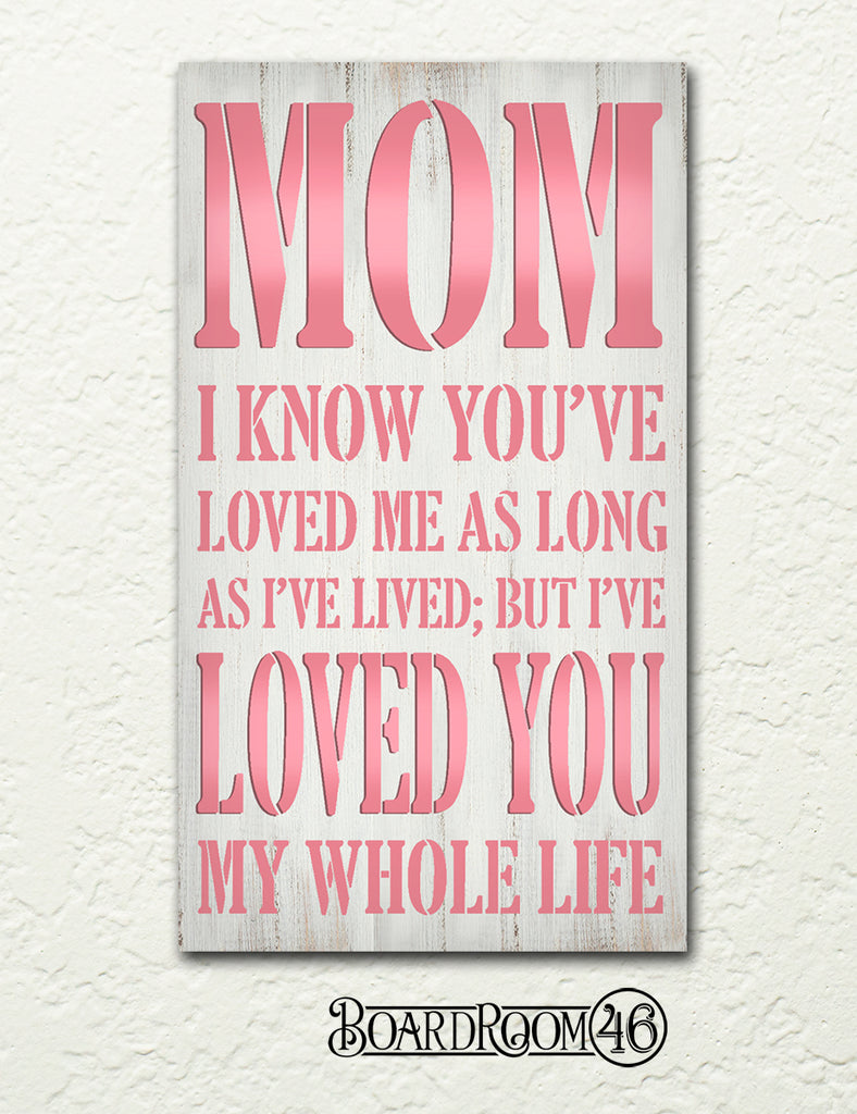 BRWS413 Mom I've Loved You My Whole Life 21x12