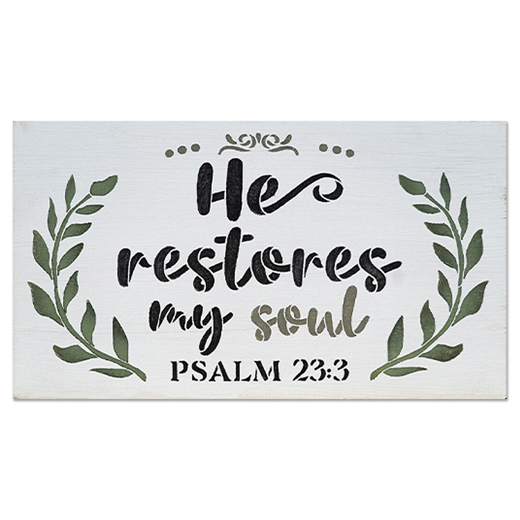 BRWS5352 He restores my soul 21x12