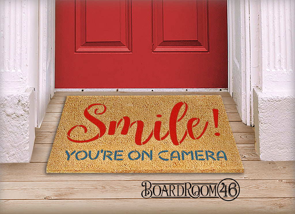 BRWS6153 Smile You're On Camera Doormat