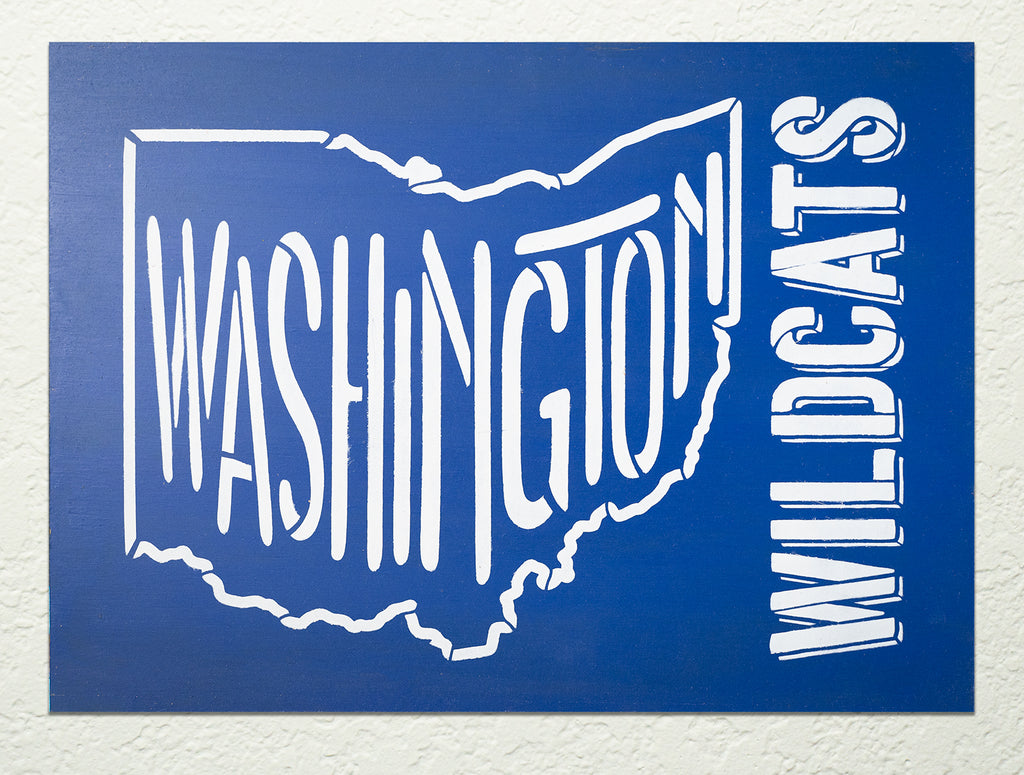 BRWS690 Ohio Schools Washington Wildcats 18x13