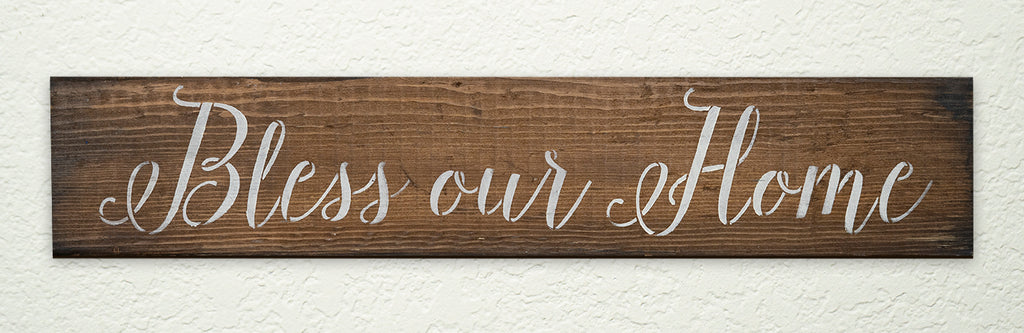 Bless Our Home DIY to go Kit | 18x3.5 Stencil and Board