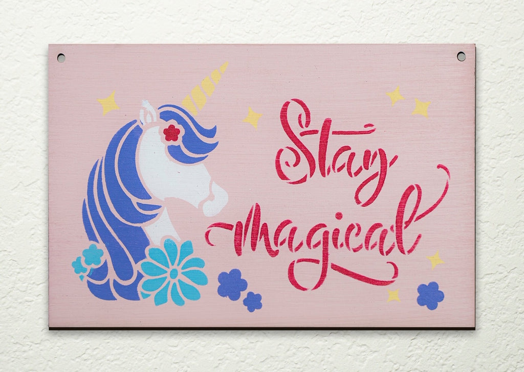 Stay Magical Unicorn DIY to go Kit | 7.5x5 Stencil and Board