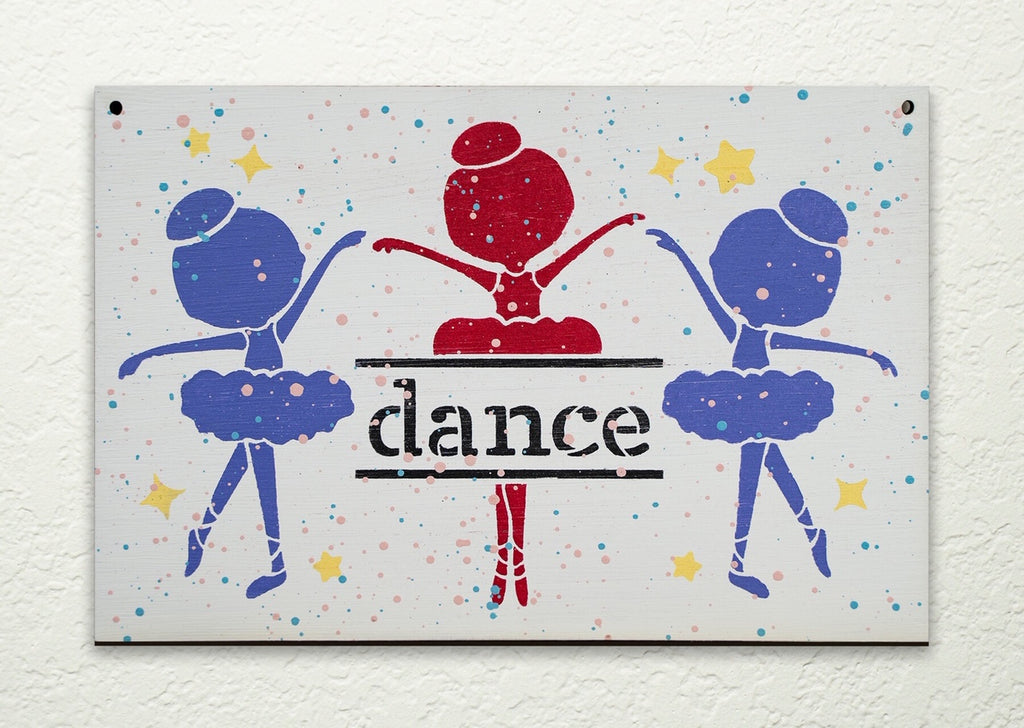 Ballerinas Dancing DIY to go Kit | 7.5x5 Stencil and Board